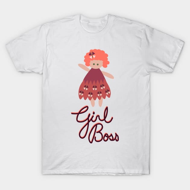 Girl Boss in Wine and Coral T-Shirt by FrancesPoff